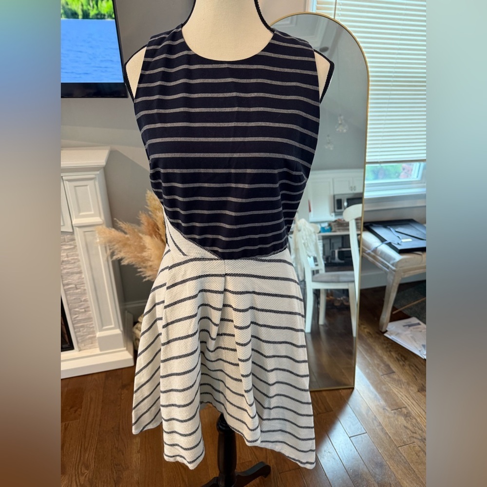 RACHEL Rachel Roy Black and White Sleeveless Mini Dress